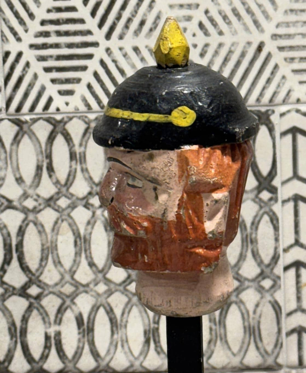 Antique Hand Carved Toy Puppet Head - Punch & Judy Constable