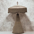Vintage Heywood-Wakefield Wicker Mushroom Lamp | Art Deco Table Lamp